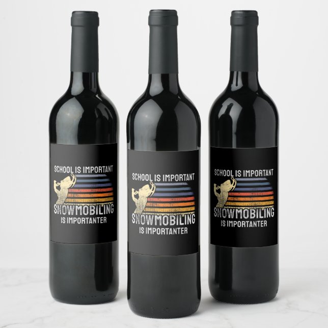Etiqueta Para Botella De Vino Snowmobling Snowmobile (Botellas)