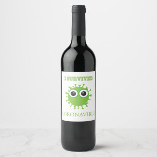Etiqueta Para Botella De Vino Sobreviví a Coronavirus Pareja Cita Sparkling Wine