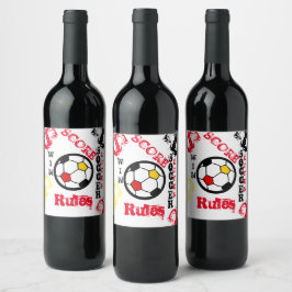 ETIQUETA PARA BOTELLA DE VINO SOCCER