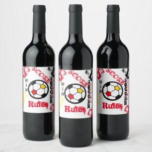ETIQUETA PARA BOTELLA DE VINO SOCCER