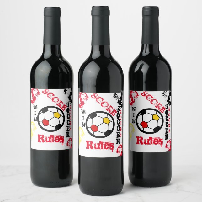 ETIQUETA PARA BOTELLA DE VINO SOCCER (Botellas)