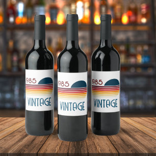 Etiqueta Para Botella De Vino Sol de raya retro vintage 1985