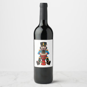 Etiqueta Para Botella De Vino Soldado de juguete Cascanueces Copa Tambor Percusi