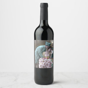 Etiqueta Para Botella De Vino Soldado y amante