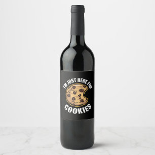 Etiqueta Para Botella De Vino Solo estoy aquí para los Navidades graciosos de la