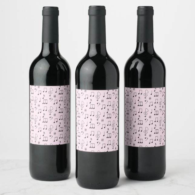 Etiqueta Para Botella De Vino Solo Notado Rosa (Botellas)