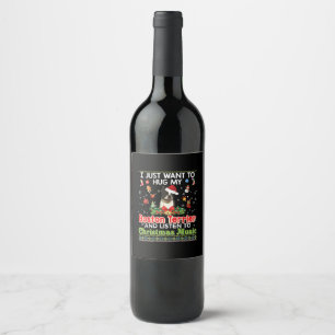 Etiqueta Para Botella De Vino Solo Quiero Abrazarme De Mi Perro Y Escuchador Ter