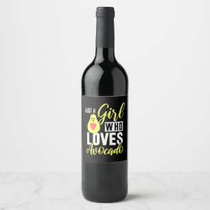 Etiqueta Para Botella De Vino Solo un Chica que ama el aguacate