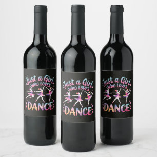 Etiqueta Para Botella De Vino Sólo una chica que ama el baile