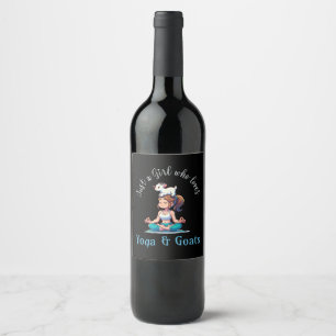 Etiqueta Para Botella De Vino Sólo una chica que ama el Yoga y las Cabras