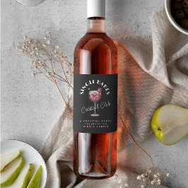 Etiqueta Para Botella De Vino Solteras Cocktail Noche de Chicas del Día de San V
