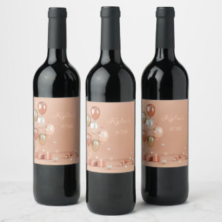 Etiqueta Para Botella De Vino Sombras de globos 40