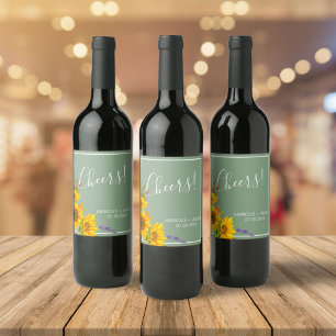 Etiqueta Para Botella De Vino Sombras en etiqueta de vino verde Boda