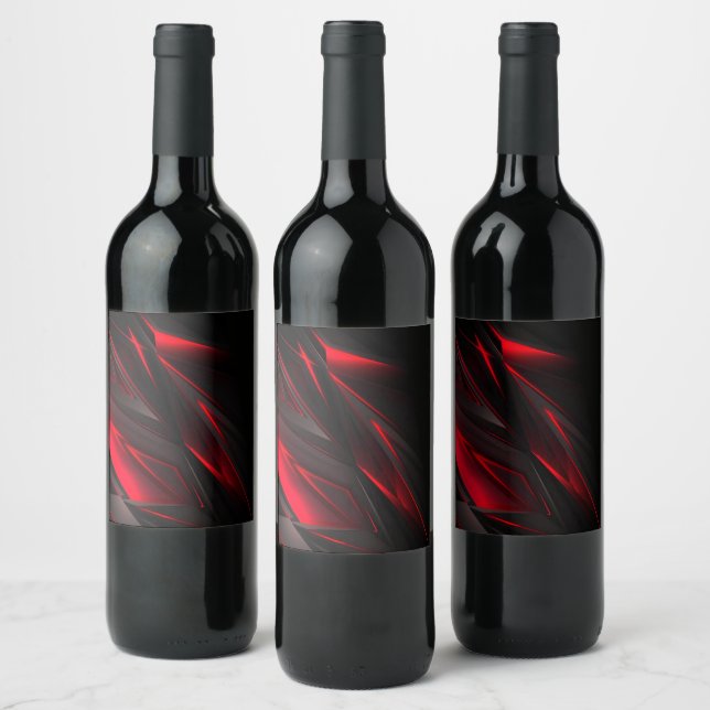 Etiqueta Para Botella De Vino Sorprendente rojo al punto Resumen de diseño (Botellas)