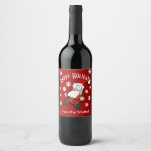 Etiqueta Para Botella De Vino Sorprendido Personalizado Santa