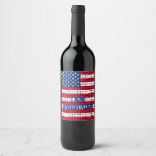Etiqueta Para Botella De Vino SOY bandera estadounidense roja y azul de EE. UU.