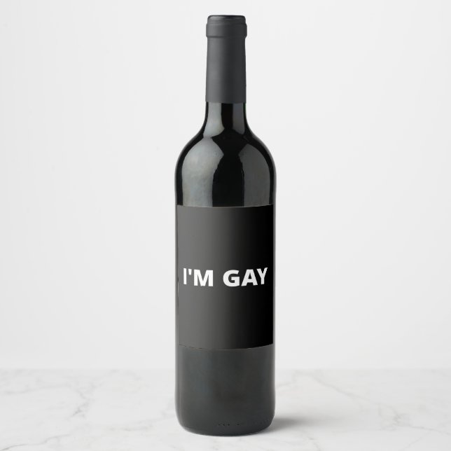 Etiqueta Para Botella De Vino Soy gay (Anverso)