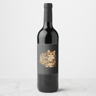 Etiqueta Para Botella De Vino Soy tu amigo peludo diseño de gato