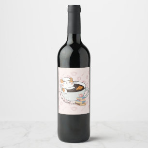 Etiqueta Para Botella De Vino Spa Interior para Gatos
