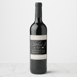 Etiqueta Para Botella De Vino Sparkling Wine Purpurina Look Boda Wine Label