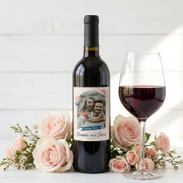 Etiqueta Para Botella De Vino Spring Pastel Petals Save the Date