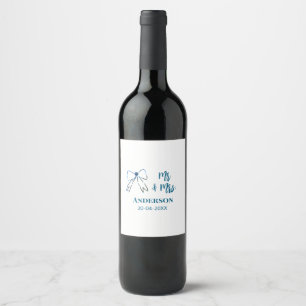 Etiqueta Para Botella De Vino Sr. y Sra. agregar nombre fecha de la boda favor d