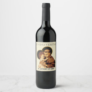 Etiqueta Para Botella De Vino St. Anthony IN VINO VERITAS