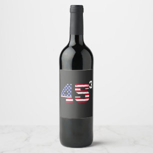 Etiqueta Para Botella De Vino Stand con 45 Pro Trump Bandera de Estados Unidos e