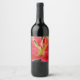 Etiqueta Para Botella De Vino Star Gazer Lily