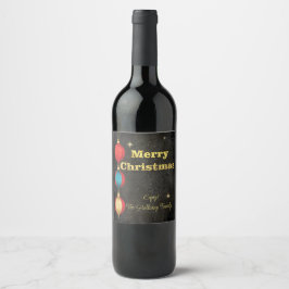Etiqueta Para Botella De Vino Starry Night Christmas