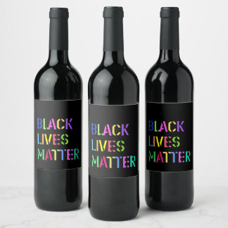 Etiqueta Para Botella De Vino Stencil de Black Lives Matter 01 Estilos múltiples