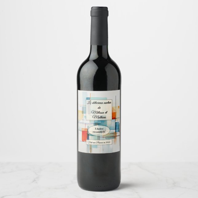 Etiqueta Para Botella De Vino Sticker a bouteille de vin (Anverso)