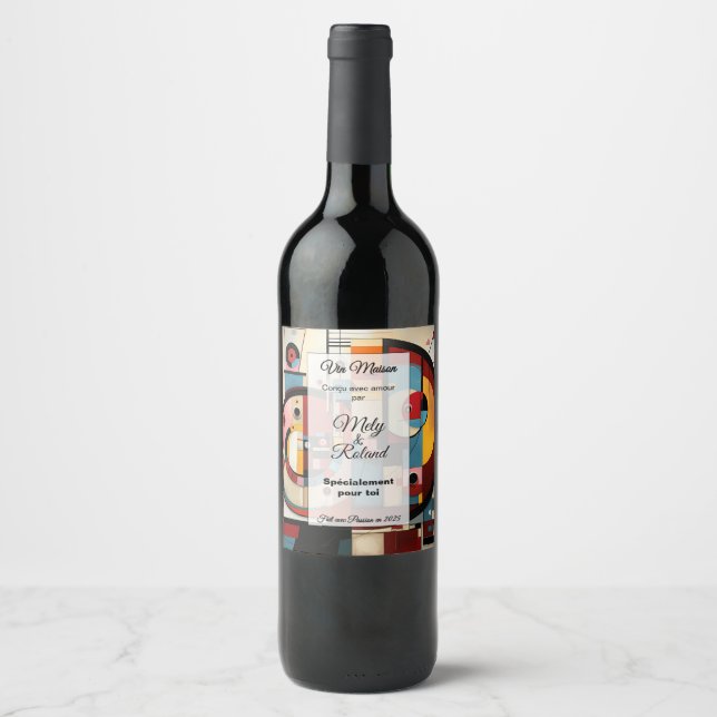 Etiqueta Para Botella De Vino Sticker a bouteille de vin (Anverso)