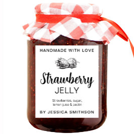Etiqueta Para Botella De Vino Strawberry Jelly Jam Homemade label STRAW03awn
