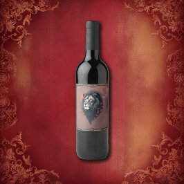Etiqueta Para Botella De Vino Strength and delicacy united, a black lion