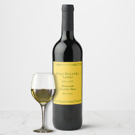 Etiqueta Para Botella De Vino Su etiqueta privada Vino de Dandelion casero