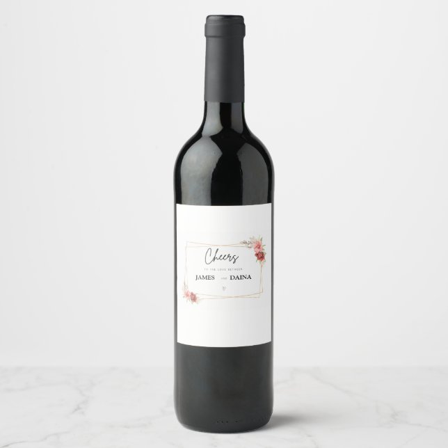 Etiqueta Para Botella De Vino su nombre boda wine bottel (Anverso)