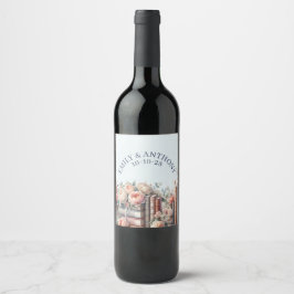 Etiqueta Para Botella De Vino Su próximo capítulo comienza, ducha de novia de cu