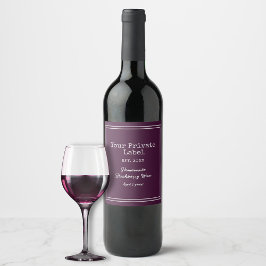 Etiqueta Para Botella De Vino  Su Vino de Zarza Negro Casero con Etiqueta Privad