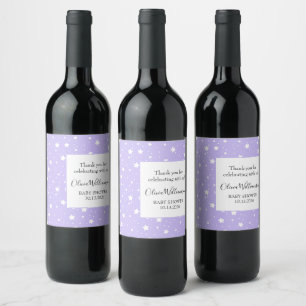 Etiqueta Para Botella De Vino Suave Patrón Estelar de Lavanda