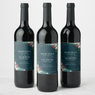 Etiqueta Para Botella De Vino Sucultores y Boda de Moda de oro
