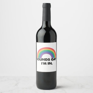 Etiqueta Para Botella De Vino Suena gay estoy en el mes del orgullo gay del arco