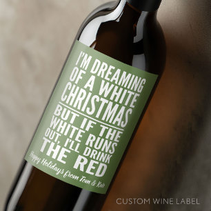 Etiqueta Para Botella De Vino Sueño con Navidades de vino blanco o rojo