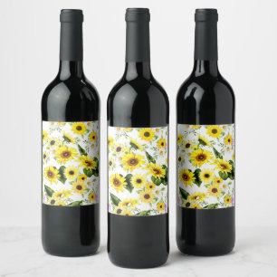 Etiqueta Para Botella De Vino Sunflower 7