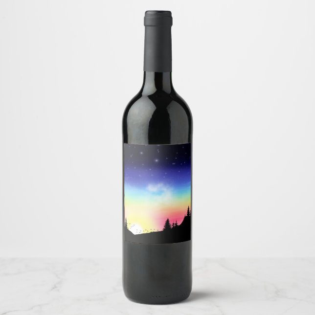 Etiqueta Para Botella De Vino Sunset (Anverso)