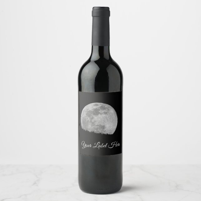 ETIQUETA PARA BOTELLA DE VINO SUPER AUMENTO DE LUNA COMPLETA (Anverso)