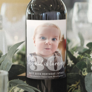 Etiqueta Para Botella De Vino Superposición de foto moderna "Este Niño" para cum