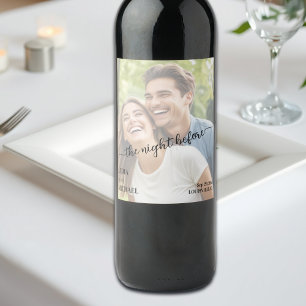 Etiqueta Para Botella De Vino Superposición de texto simple Foto la noche anteri