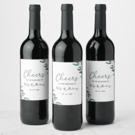 Etiqueta Para Botella De Vino Superposición elegante botánica de eucalipto para