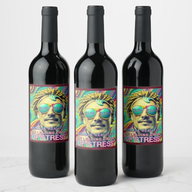 ETIQUETA PARA BOTELLA DE VINO SURREAL (Botellas)